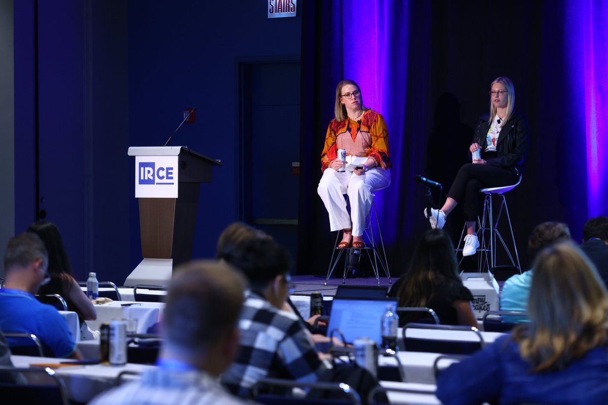 Yesterday on the IRCE stage at #RICE23: <a href="/LiquidDeath/">Liquid Death</a>'s Natalie Cotter &amp; <a href="/MorningConsult/">Morning Consult</a>'s <a href="/RetailClaire/">Claire Tassin</a> sharing how Liquid Death is rewriting the growth playbook.