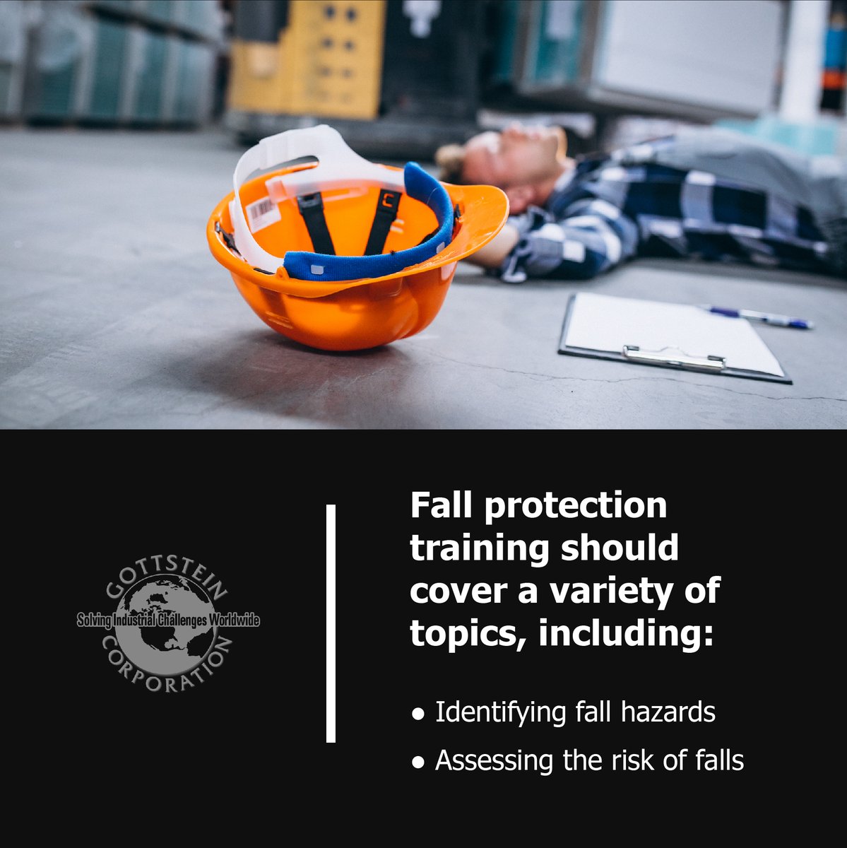 Fall protection training should cover a variety of topics including:
We can help you ⭐
Contact us: +1 570-454-7162
e-mail: info@gottsteincorporation.com
gottsteincorporation.com/how-to-protect…
#industrypennsylvania #gottsteincorporation 
#industrialengineering