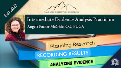 SLIGinstitute's tweet photo. SLIG Fall Virtual 2023: Intermediate Evidence Analysis Practicum
This is a practicum course constructed specifically for intermediate-level genealogists. Come test your skills in a guided practicum course. #SLIG #Genealogy #Intermediate #Analysis
https://t.co/3N2tm2QHbB https://t.co/Hp9mS0bm7f