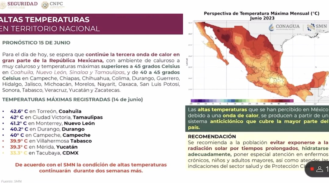 LaEntidadMX's tweet photo. #MX 🇲🇽| Continúa la tercera #OlaDeCalor☀️🌡️ en el país con temperaturas maximas de más de 45°. https://t.co/uV9CWzSRU7