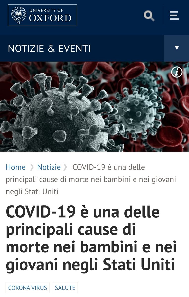 Un nuovo studio ha rilevato che, tra il 2021 e il 2022, il COVID-19 è stata una delle principali cause di morte nei bambini e nei giovani negli Stati Uniti, classificandosi all'8° posto assoluto. 🧵 ox.ac.uk/news/2023-01-3…