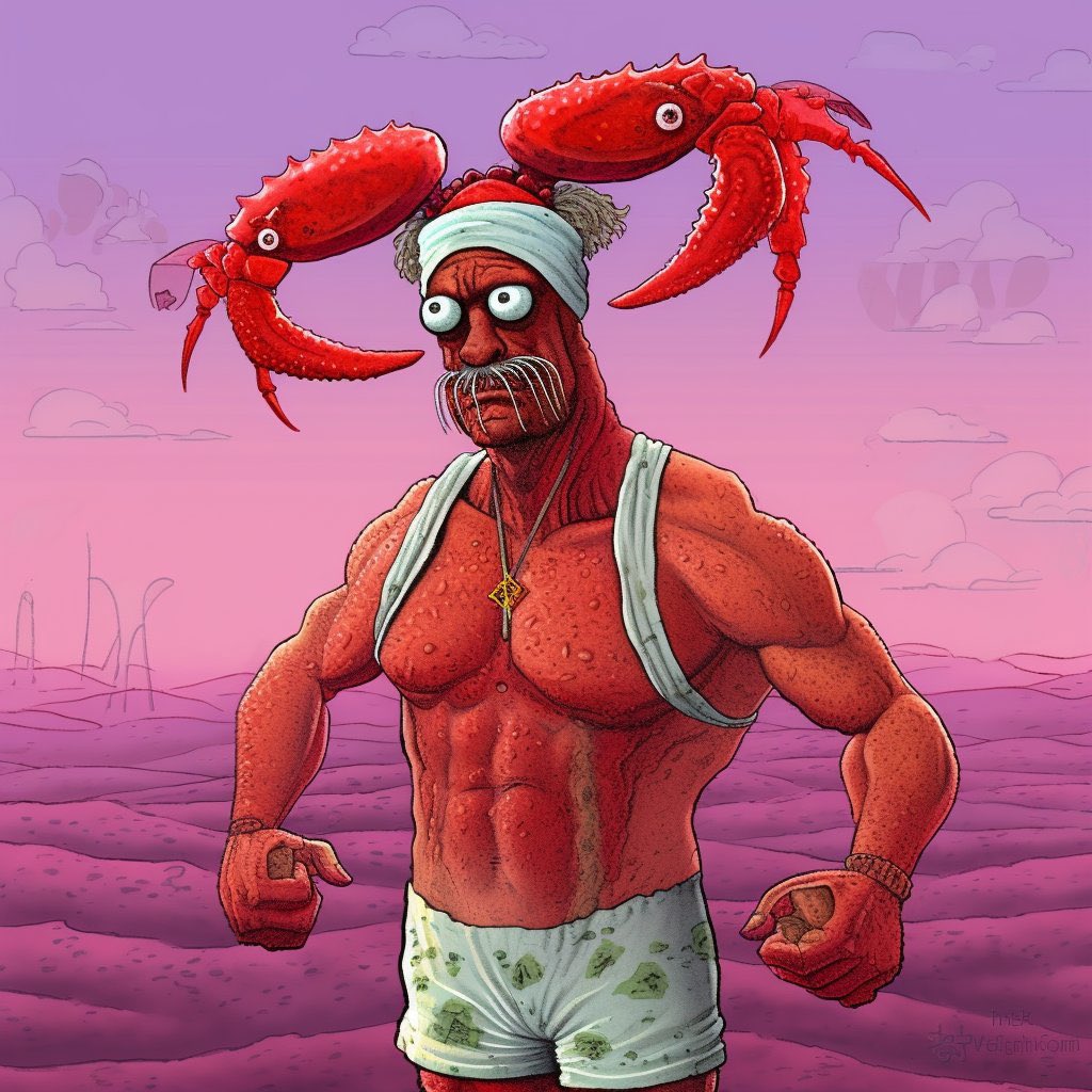 EmotionalTradr's tweet photo. My degod and Larry the lobster got freaky last night and made this ai baby

He says gm o7 https://t.co/5Y1oKUKzUY