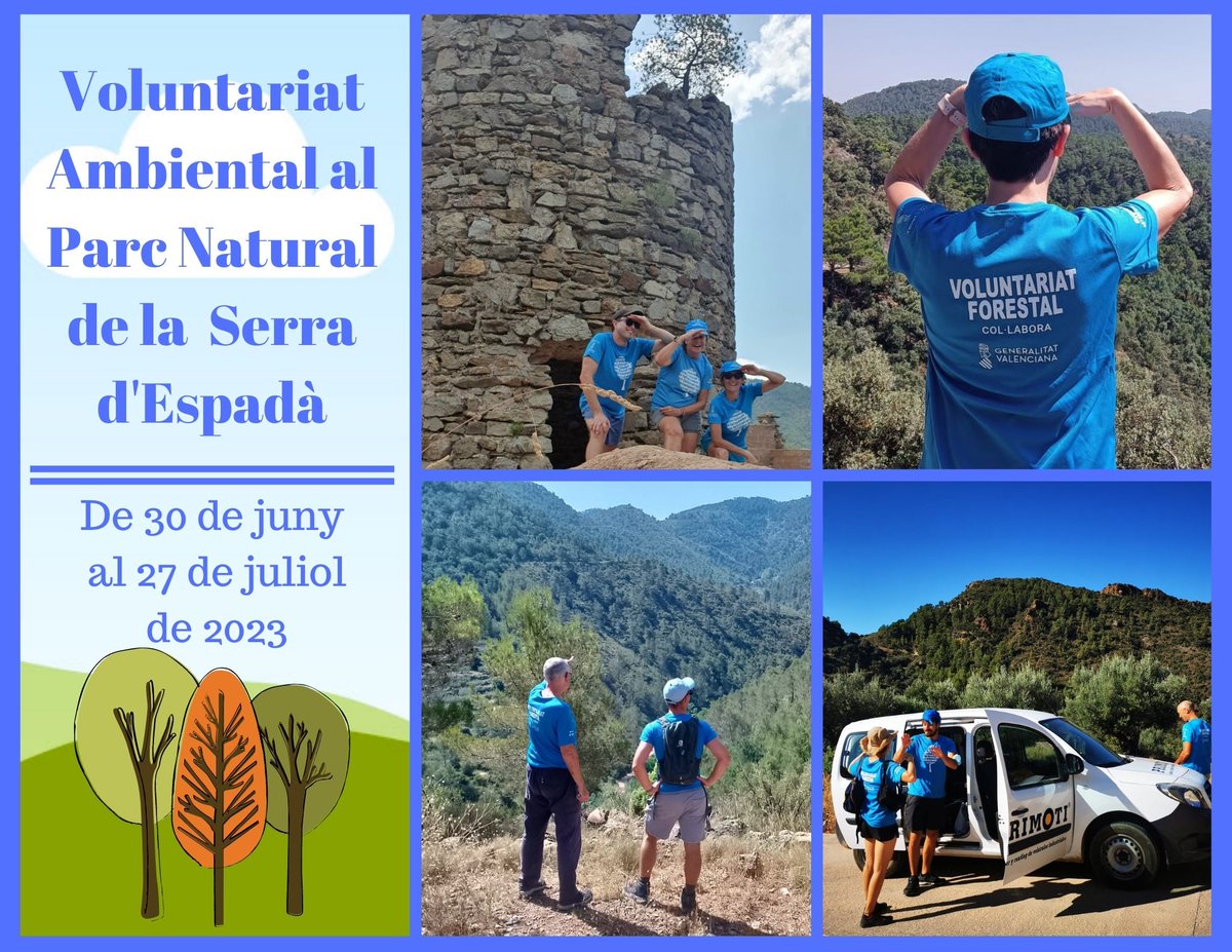 SASE_Espada's tweet photo. 👨‍🚒 Ja tenim a punt el voluntariat ambiental per a la prevenció d'incendis forestal 2023. Com l'any passat, la nostra base d'operacions serà el municipi d'Eslida. Si t'interessa només has de triar una de les quatre setmanes de juliol i enviar-nos les teues dades. https://t.co/pQoddhojRp