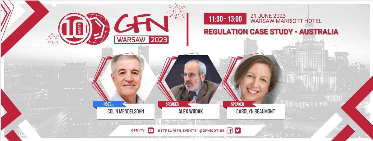 #GFN23 workshop 'Regulation case study - Australia' will explore the highly criticised prescription-only nicotine model in Australia, its unintended consequences and how a pragmatic consumer model may better help smokers

More info:gfn.events/events-timelin… @ColinMendelsohn