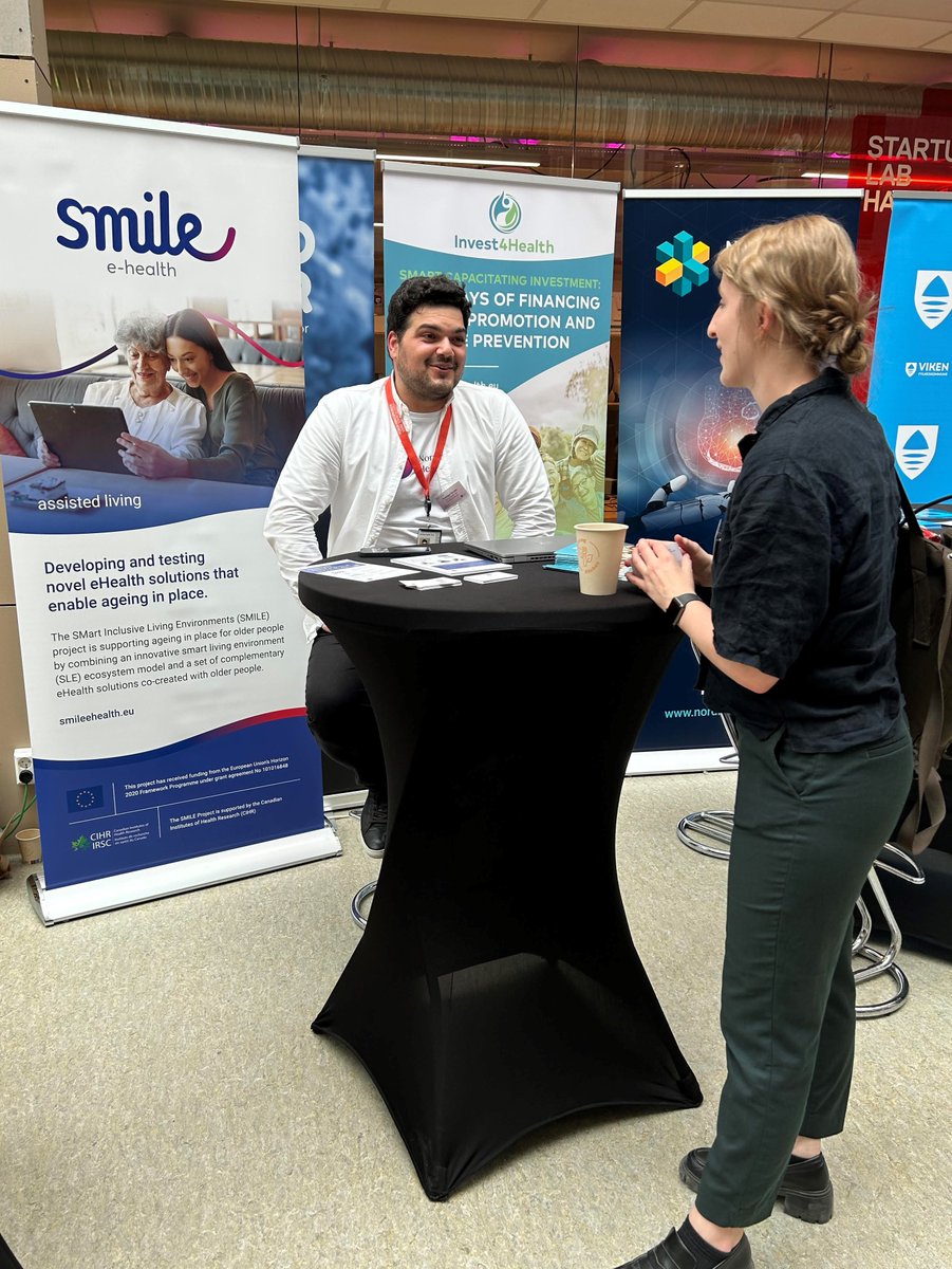 Smileehealth's tweet photo. We are grateful for the opportunity to showcase #smileehealth at The HealthTech Festival in Oslo. Appreciation goes to @NorwayHealthTech Special thanks to Theo Xenakis for exploring opportunities for collaborations in #SmartLivingEnvironments #aginginplace #H2020 @eHealth_EU https://t.co/KZNFcic24j