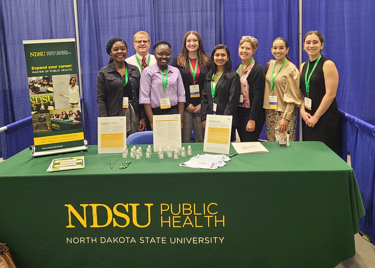 NDSU Public Health faculty and students are sharing their research and representing the department at the Dakota Conference on Rural and Public Health in Bismarck!

Individuals attending the conference can also stop by our booth to learn more about the NDSU MPH program.