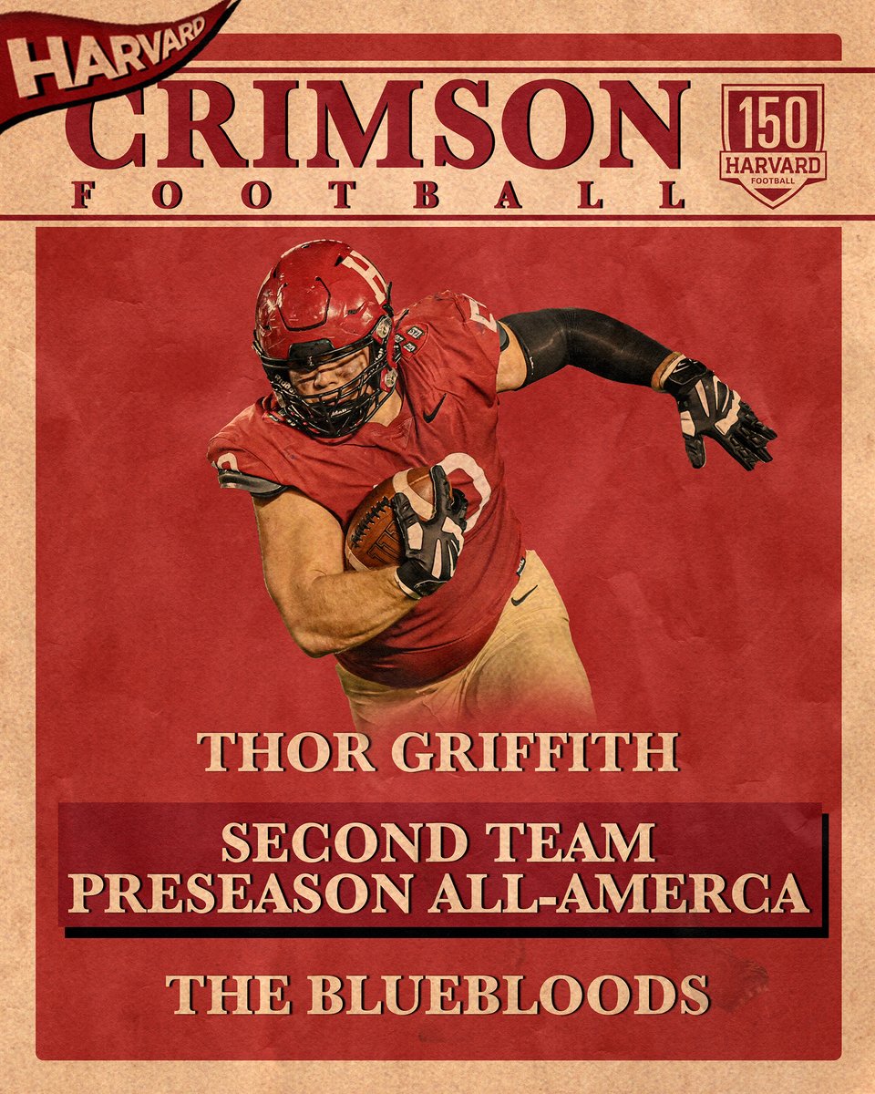 💪 Our own Thor Griffith checking in as a Preseason All-American per @The__Bluebloods!

📰 bit.ly/3Cumceb

#GoCrimson #OneCrimson