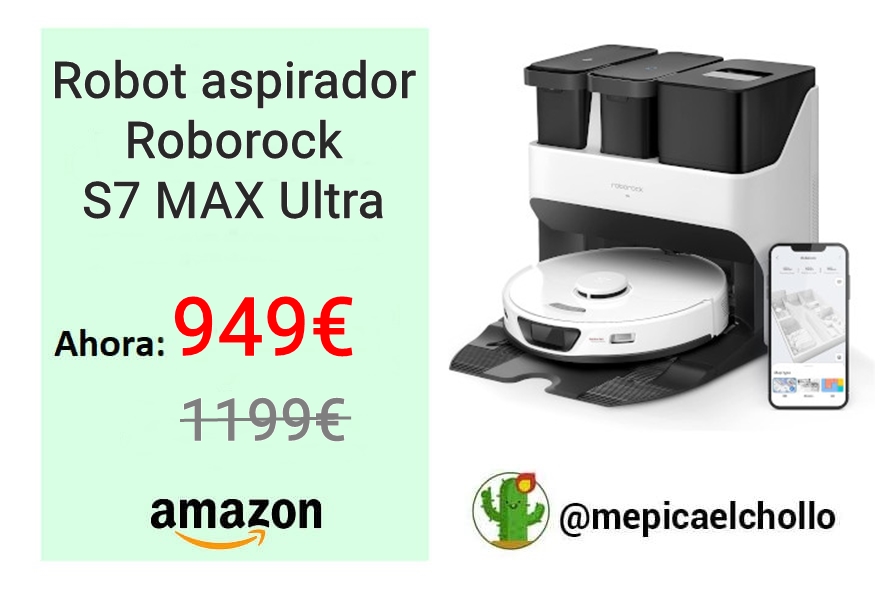 Amazon 
Robot aspirador Roborock S7 MAX Ultra te ofrece:

✅Tecnología avanzada
✅Autonomía de larga duración
✅Sensores de mapeo
✅Diseño moderno
✅Tanques de 3L 
✅Recarga y vacío de agua automático 

Link: amzn.to/3p5OPeQ