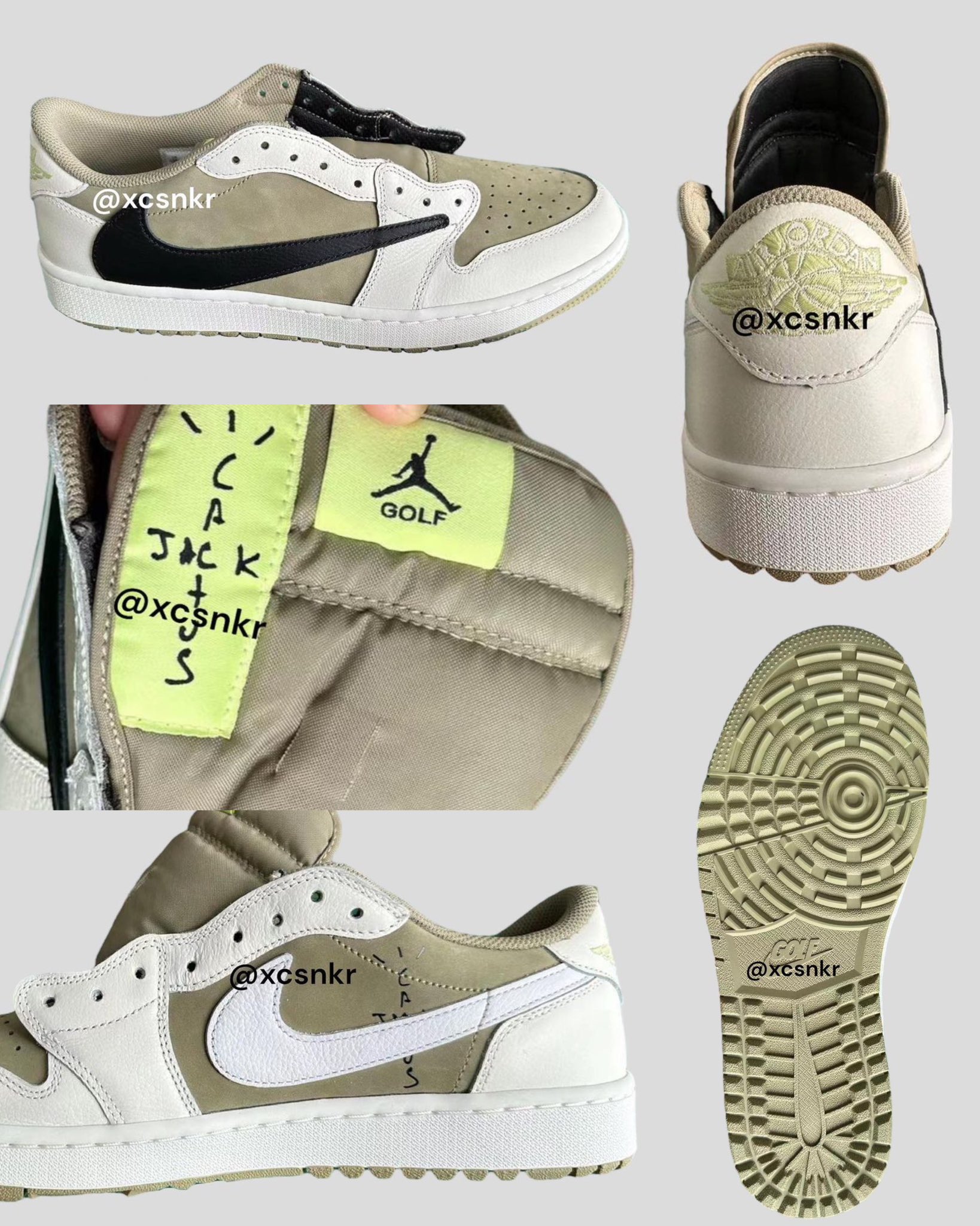 Travis Scott Air Jordan 1 Low Golf Shoes