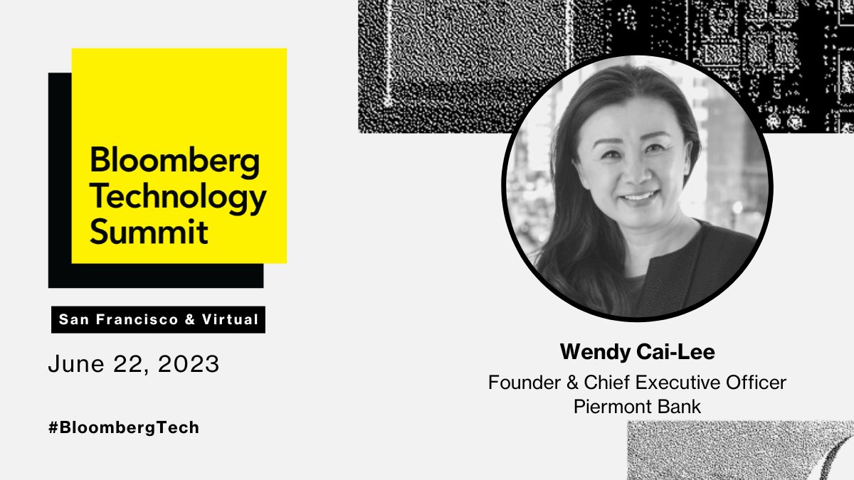 If you will be in San Francisco, CA or plan to attend the Bloomberg Technology Summit virtually -- make sure to see Wendy Cai-Lee's speaking engagement “Silicon Valley Bank Aftershocks” at 3:55 PM PDT on Thursday Jun. 22nd.
 
#BloombergTech #DigitalBanking #SVB