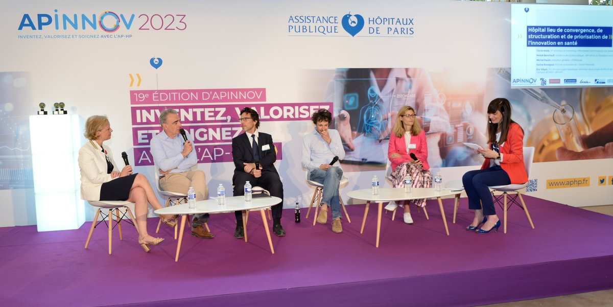 APHP's tweet photo. #APinnov Première table ronde avec des représentants d’organisation majeures de l’innovation en santé comme @thalesgroup, @OVHcloud_FR, Star Immune, @echOpenfactory, Campus BOpEX https://t.co/PFcFiPCof1