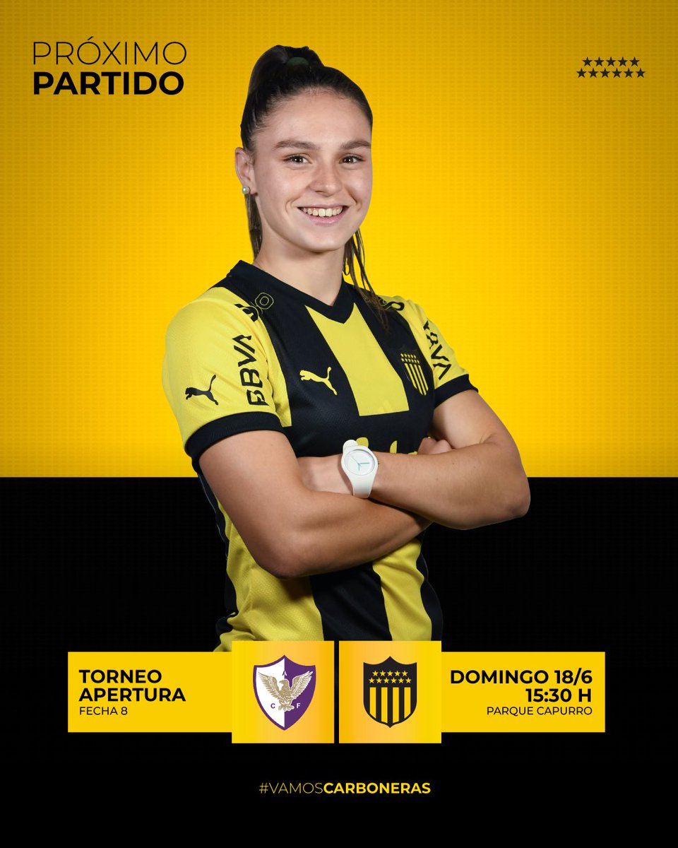 🔜

🆚 Fénix 
🏟 Parque Capurro  
🏆 Torneo Apertura
🗓 Domingo 18/6
🕞 15:30 hs 
🎟 Entrada libre

#VamosCarboneras