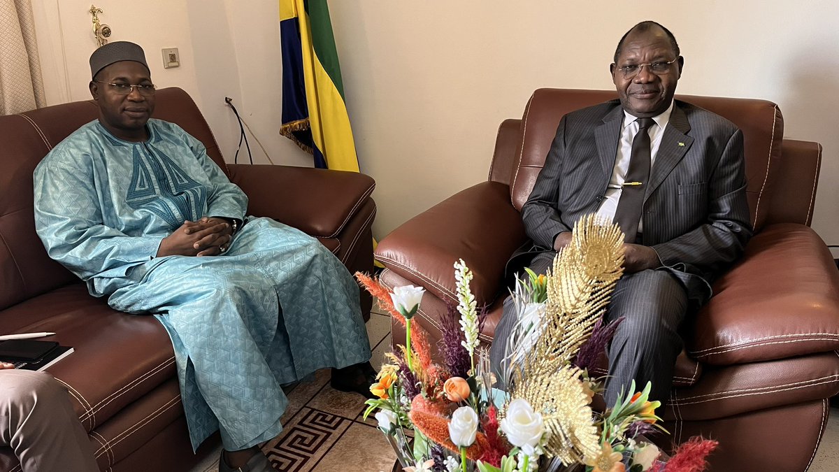 ohchr_caro's tweet photo. Fruitful discussions between the Ambassador of #Gabon to Cameroon, Chad &amp; CAR H.E Paul Patrick Biffot &amp; OHCHR Director for Central Africa Nouhoum Sangaré on the Center’s upcoming 20th anniversary &amp; #HR75. The Ambassador pledged to support the anni. 
@UN_Cameroon https://t.co/0xew8AqgXa