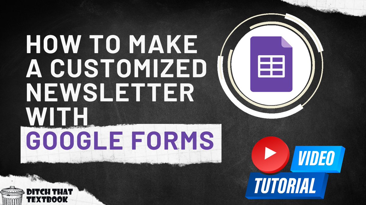 Make solid connections with families by creating custom email newsletters for every student. It's easy with Google Forms!

Post includes:
📄Step-by-step directions
🎥Tutorial video
📰Newsletter template
✅ Input form template
💡Ideas for class

ditchthattextbook.com/customized-ema…