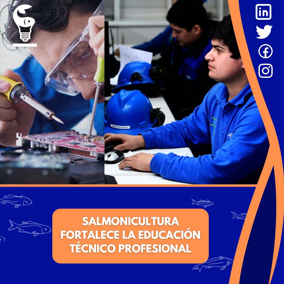 🙋‍♂️🙋‍♀️La salmonicultura mantiene un fuerte vínculo con la educación técnico profesional. SalmonChile recientemente anunció el lanzamiento de una nueva versión del programa “Fortalecimiento de Competencias en Liceos Técnicos Profesionales 2023”. Visita: abc-salmonicultura.cl.