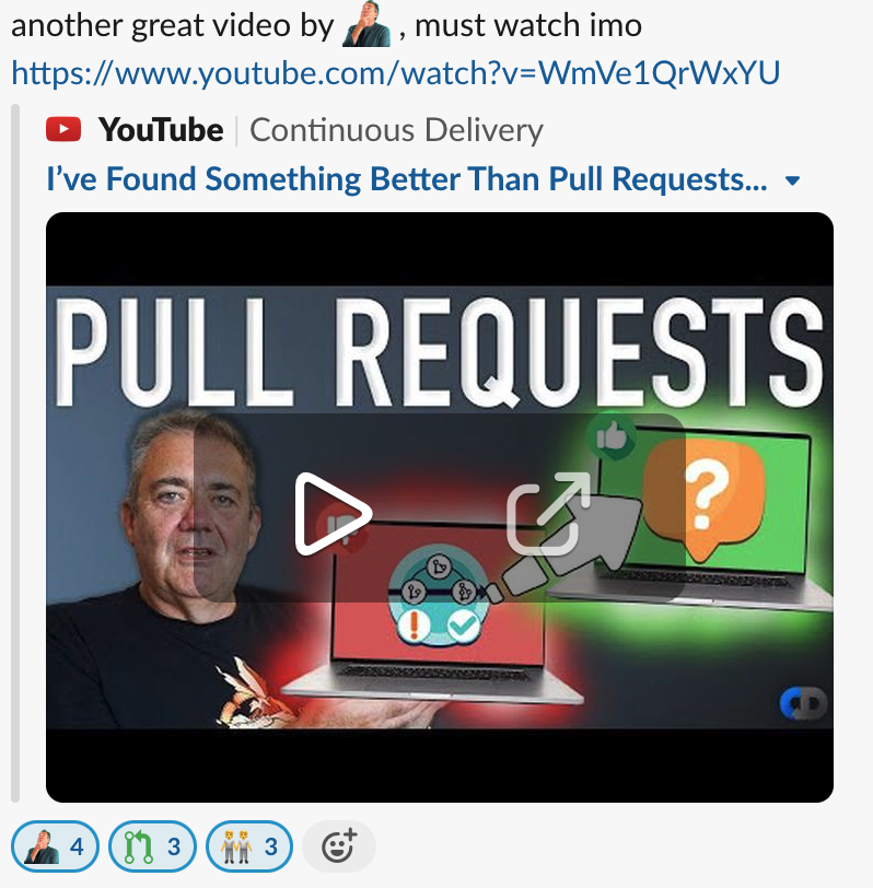 RTodorov's tweet image. When @davefarley77 becomes an emoji, a bot and a regular source of content in the company's Slack, you know that something is going in the right direction! #continuousdelivery #pairprogramming and #mobprogramming are becoming a reality at @OneFootball!