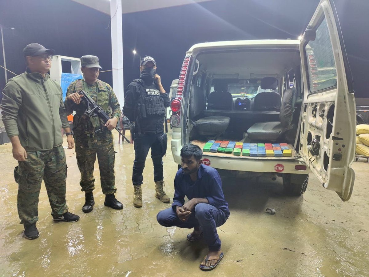 SangmaConrad's tweet photo. Huge haul of drugs by @MeghalayaPolice! In a swift ops @ejhpolice nabbed 2 inter-state drug traffickers and seized Heroin worth ₹4 Crore, 1Scorpio & 4phns. Well done team @lrbishnoiips Our war on drugs will continue unabated
@PMOIndia 
@HMOIndia 
@narcoticsbureau 
@ANI 
@PIB_India