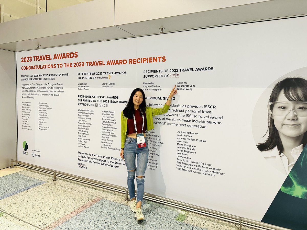 LingliHe2's tweet photo. I am very thrilled that I received the Travel Award and Merit Award of ISSCR 2023. Many thanks to the society and my lab @ISSCR @ScaddenLab I would like to share my work if you step by poster 1051. #ISSCR2023 https://t.co/XwWVRsxHhx