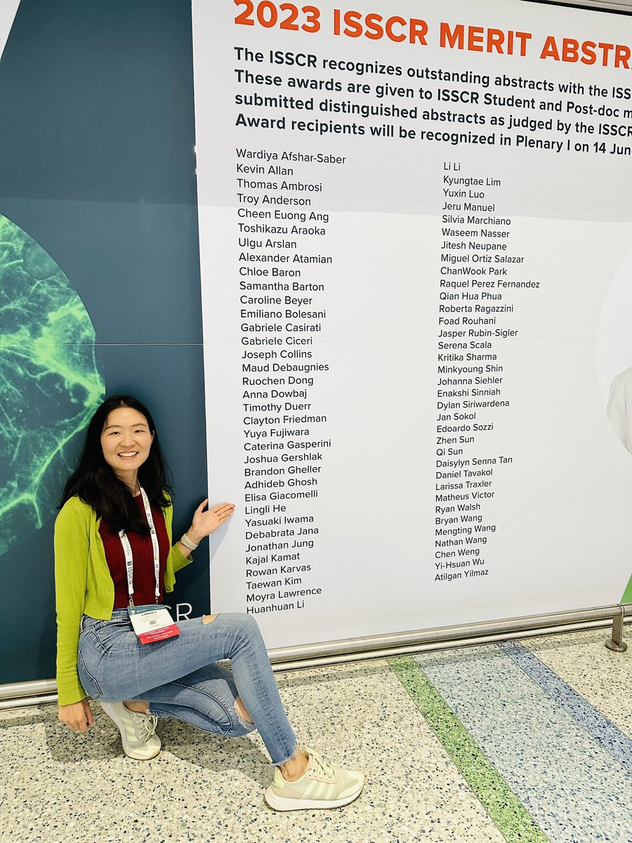 LingliHe2's tweet photo. I am very thrilled that I received the Travel Award and Merit Award of ISSCR 2023. Many thanks to the society and my lab @ISSCR @ScaddenLab I would like to share my work if you step by poster 1051. #ISSCR2023 https://t.co/XwWVRsxHhx