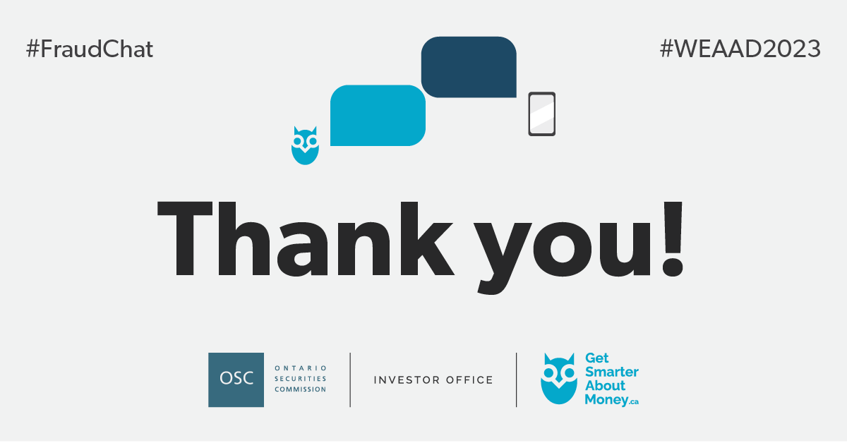 Thank you to everyone who participated in today’s chat, particularly our special guests. You can find their Twitter handles below and if you have questions, we encourage you to reach out! #WEAAD2023 #FraudChat