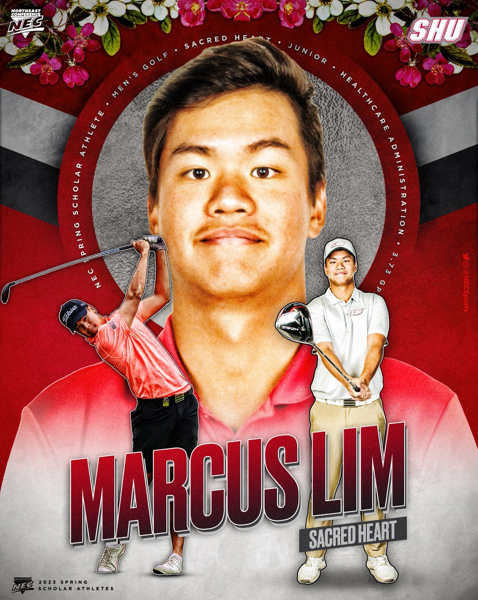 2️⃣0️⃣2️⃣3️⃣ @necmgolf Scholar-Athlete of the Year ⤵️

➡️ Marcus Lim, @SHUBigRed

🗒 The 2x NEC Golfer of the Year earned #NECelite status by becoming #NECmgolf's first-ever PING All-American. He owns a 3.73 GPA as a Health Science: Healthcare Admin major.

#NECSAOTY #STUDENTathlete