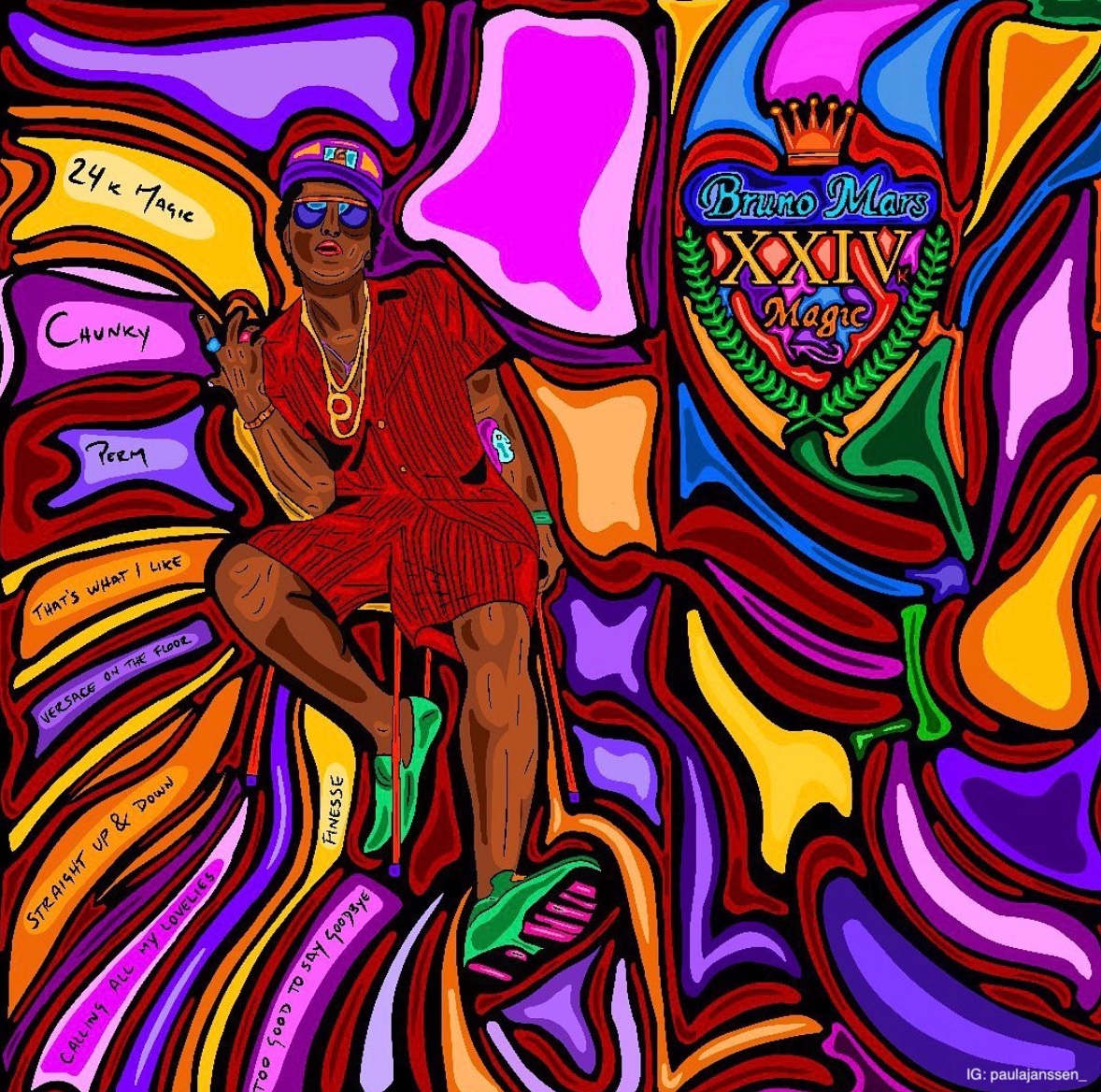 brunoinspiredit's tweet photo. Album cover in digital by IG artist: paulajanssen_ #XXIVkMagic #24kMagic #BrunoMars https://t.co/opeo2AUMhs