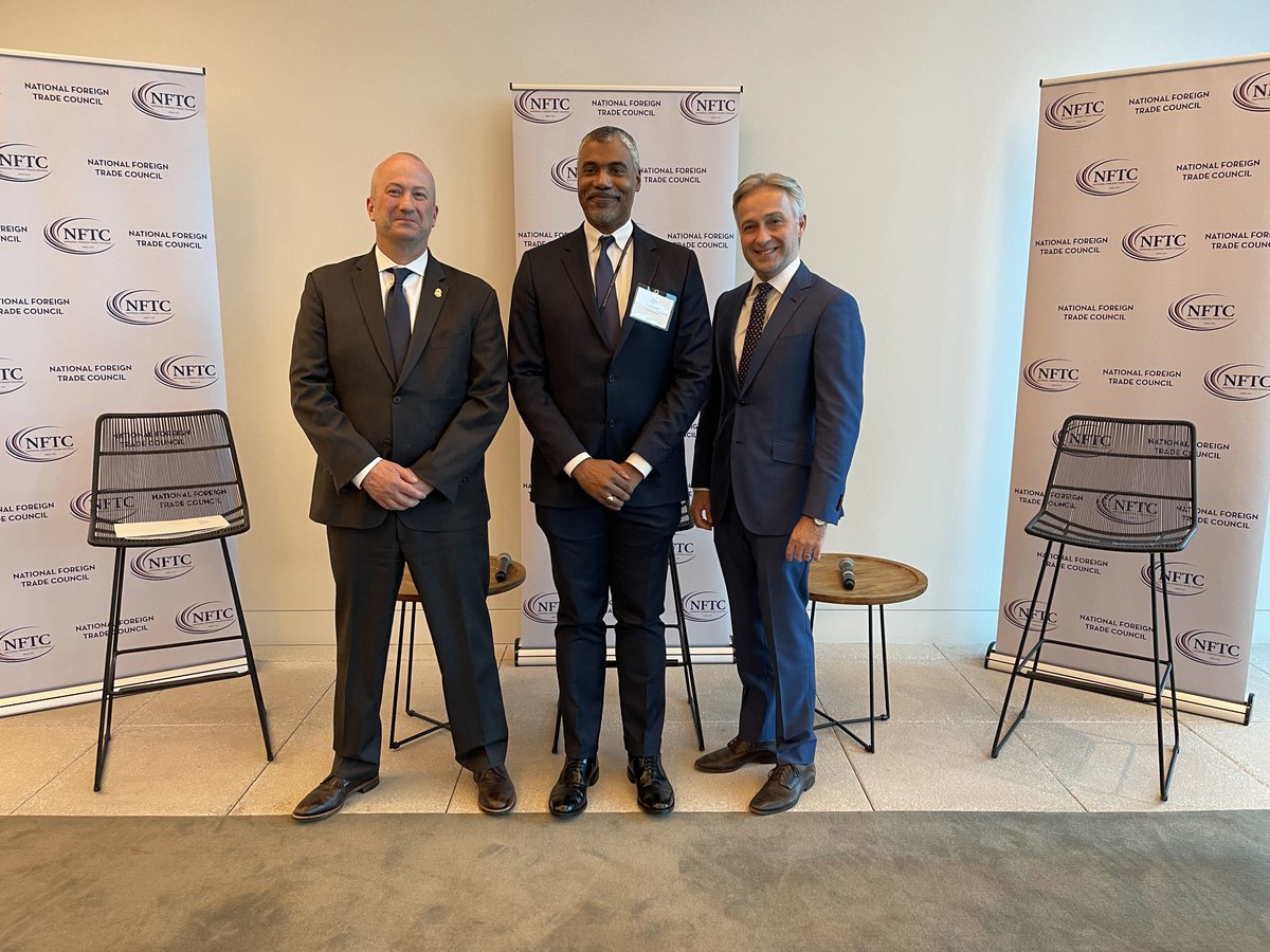 At the <a href="/NFTC/">NFTC</a> event on Tuesday, Ian Saunders, US candidate for <a href="/WCO_OMD/">World Customs Organization</a> Secretary General, facilitated rich dialogue with US diplomats, CBP leadership, &amp; private sector reps. United, we shape the future of global customs, fostering international collaboration &amp; progress. #IANSG