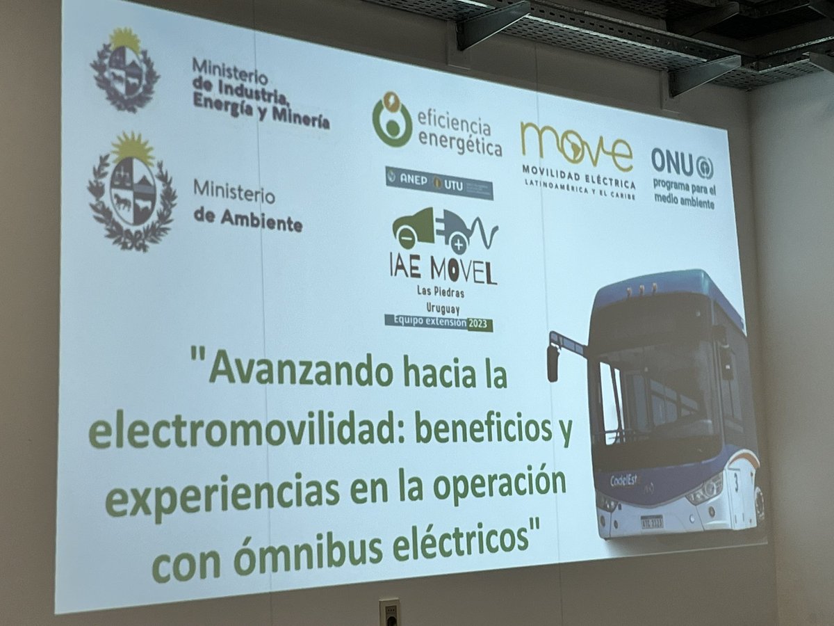 PachecoCapella's tweet photo. Hoy iniciamos el taller de capacitaciones sobre la #electromobilidad, explorando los beneficios y experiencias en la transición en Uruguay. Gracias @MIEM_Uruguay, @MAmbienteuy por este evento en el marco del Programa Move de @UNEP_LatAm. Subrayamos la importancia de las alianzas. https://t.co/JmJrigERZO