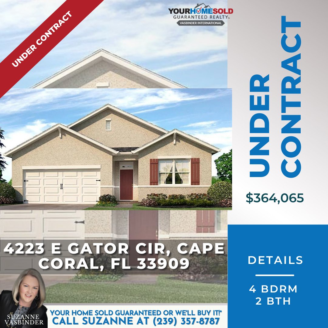 UNDER CONTRACT! 📍🏡
📍 4223 Gator Circle, Cape Coral 

Thinking of buying and selling a home in Southwest Florida, Call or text now at 239-357-8787!

#undercontract #homebuyer #homeseller #swcape #capecoral #fl #florida #homes #suzannevasbinder #vasbinderinternational