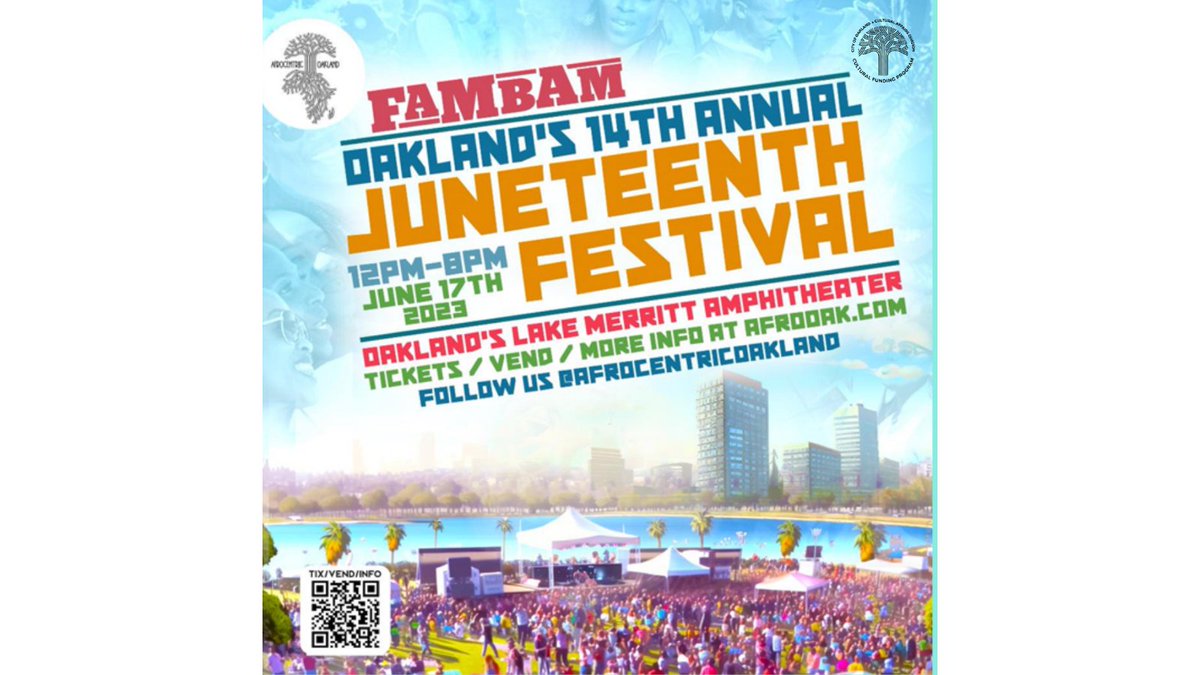 EastOaklandBCZ's tweet photo. Here are other Juneteenth events in Oakland that we know you don't want to miss.  Then next week AKOMA Grand Market will be on the road for the Oakland 16th Annual Juneteenth Bay Area Close Out Street Festival.

#BlackCulturalZone #LiberationMonth2023 #Oakand #Juneteenth https://t.co/mA09q8zFU8