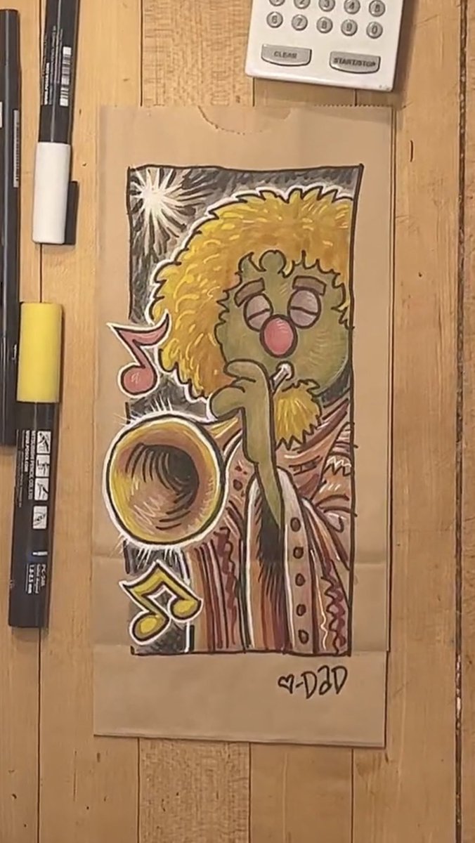 jacobsaariaho's tweet photo. Thursday’s Lunch Bag Art (6/15/23) Lips (No.223) Jules stayed home sick today, but I drew a lunch bag anyway. I wanted to finish The Mayhem before signing off for The Summer.  #lunchbagart #drawdaily #kids #dad #muppets #muppetsmayhem @themuppets @themuppetsmayhem https://t.co/Q51hAUQaXD