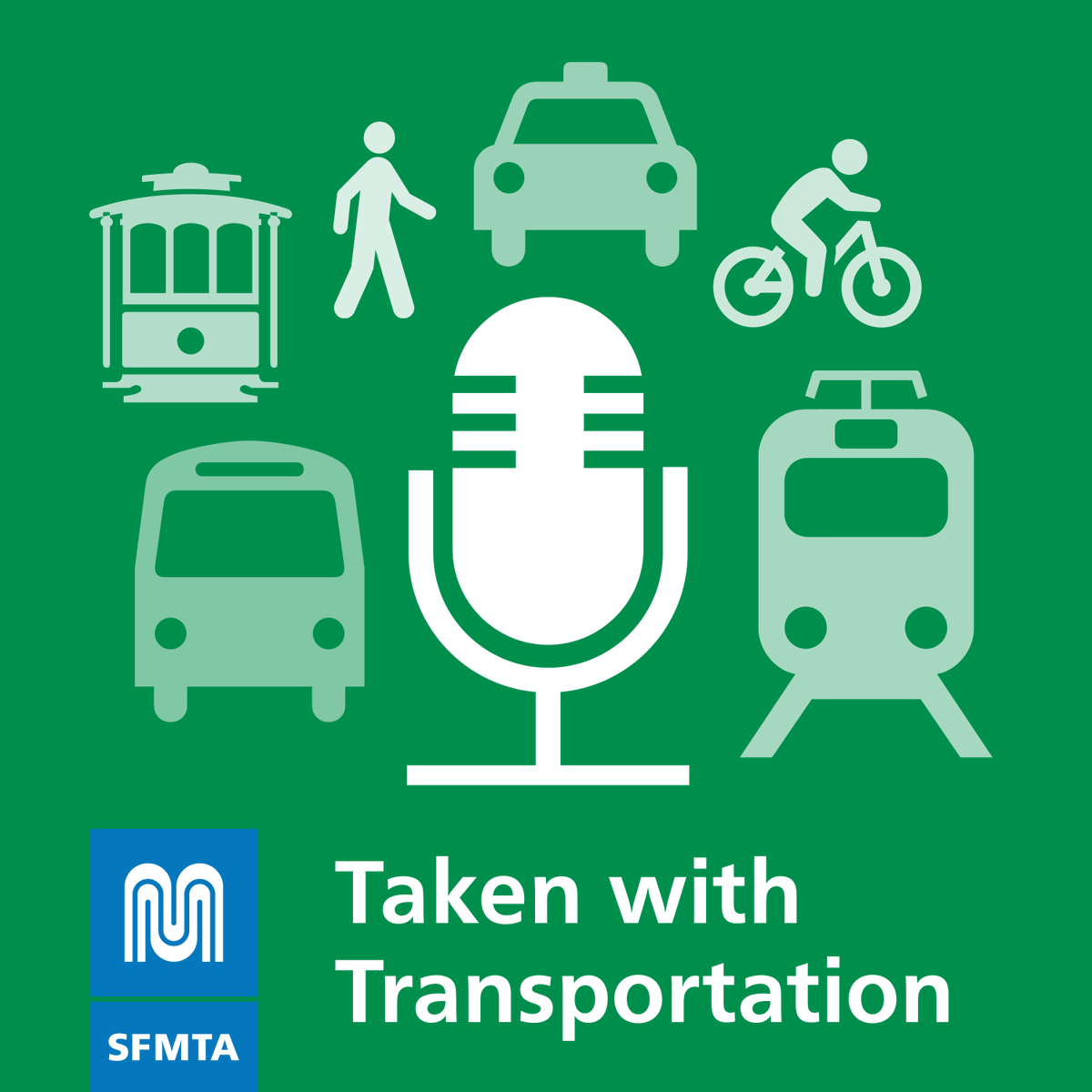 SFMTA_Muni's tweet photo. #Listen: @SFMTA_Muni has a new podcast! #TakenwithTransportation, with host @MelissaCulross, tells the stories of #SanFrancisco transportation, and the first #episode takes you for a ride on the #22Fillmore. Find it at https://t.co/RJyKcOTrzL https://t.co/ZWq2EQPzbh