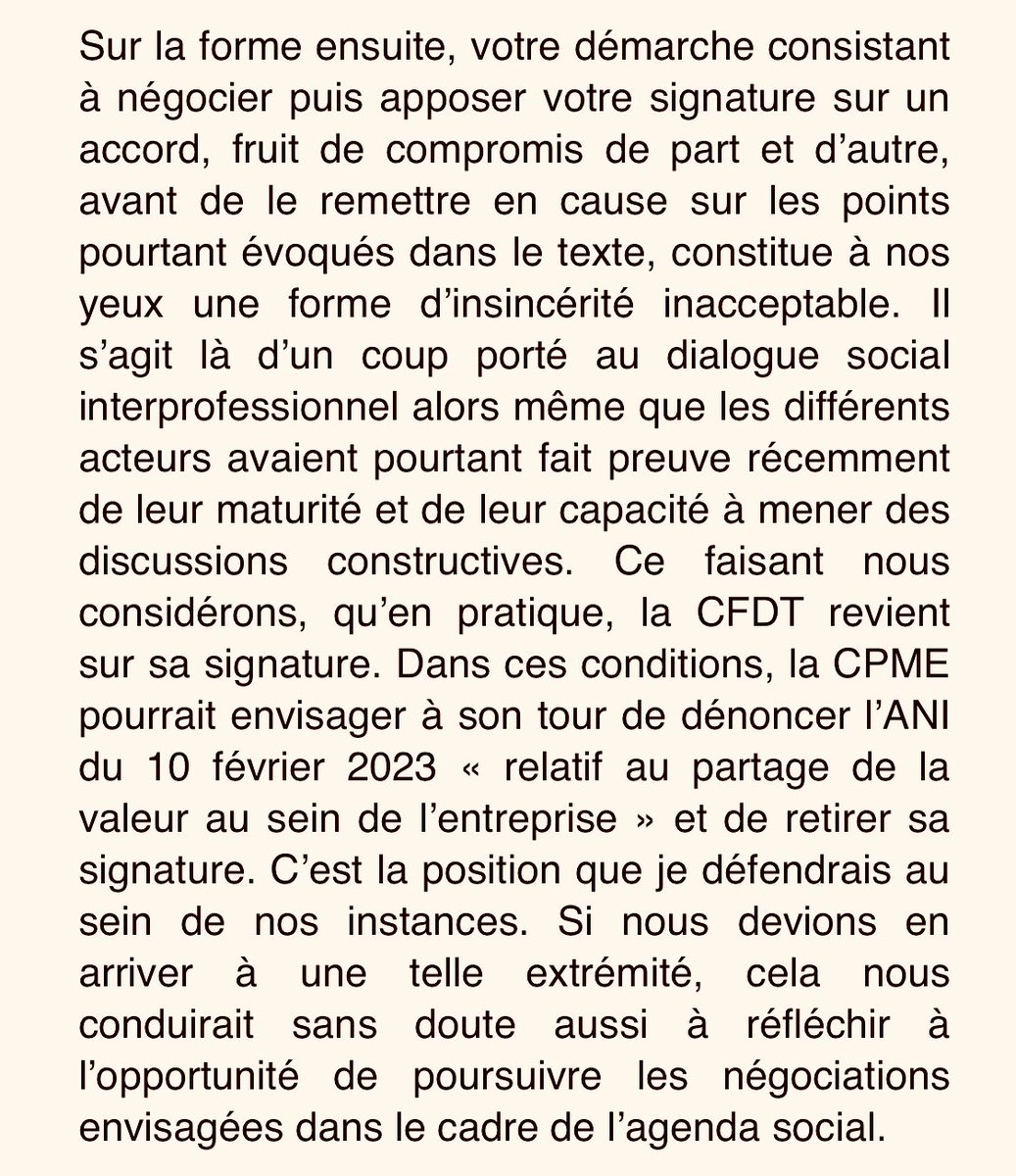 jerome_lepeytre's tweet photo. #DialogueSocial

Visiblement, cette initiative n’est guère appréciée par la CPME pointant là « une forme d’insincérité inacceptable » de la part de la CFDT… https://t.co/bwBbXFMzZq