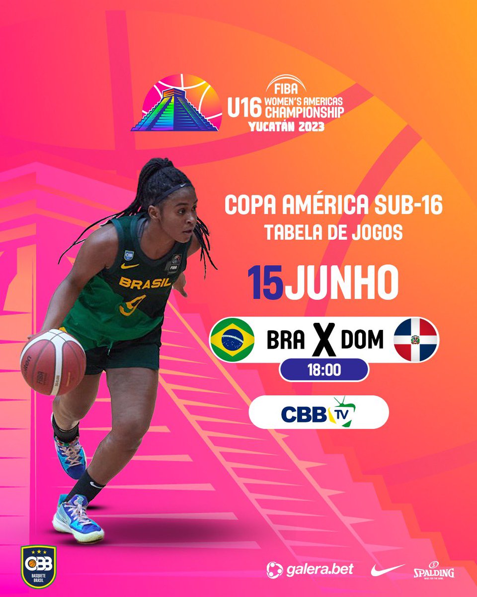basquetebrasil's tweet photo. Tem Brasa em quadra nesta quinta-feira!
Fechamos a primeira fase da Copa América Sub-16 feminina diante da República Dominicana, e após isso conheceremos nosso rival nas quartas de final!
⏰ 18h
📺 CBB TV, no YouTube
#CBB #NossaBase https://t.co/wRrZCvWFun