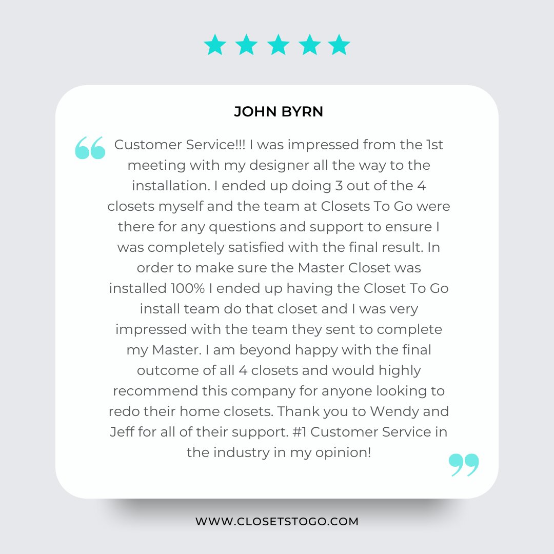 ClosetsToGo's tweet image. Closets To Go offers full installation services or DIY options with a commitment to excellent customer service. Submit your dimensions for a free consultation with our team of experts. closetstogo.com/request-design…

#DiyClosets #ClosetDesign #DIYClosetSystems  #CustomClosets