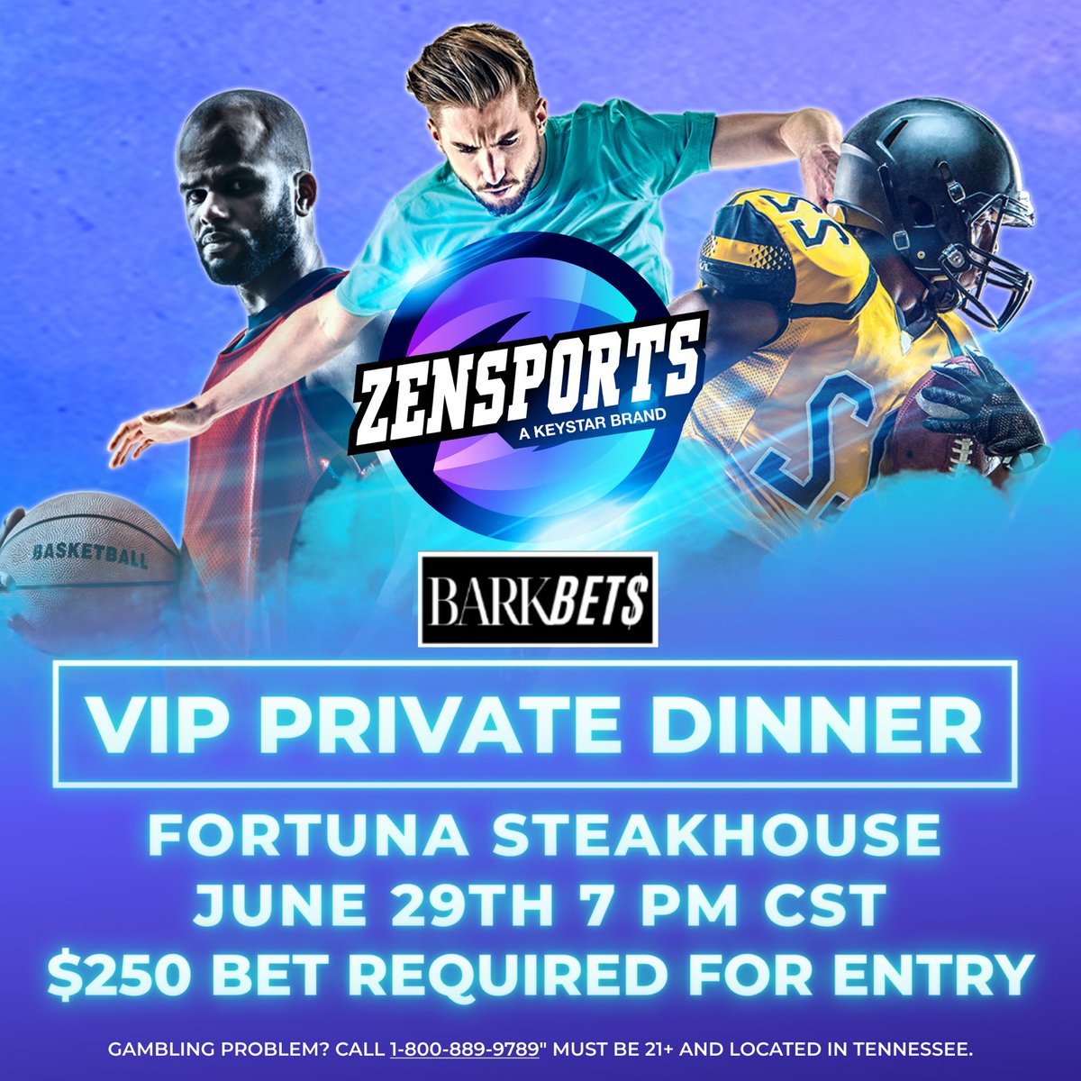 🚨 Exclusive VIP Event! 🚨

ZenSports in conjunction with <a href="/timbarkerbets/">Tim Barker</a> will host a VIP dinner at Fortuna Steakhouse in Nashville on Thursday, June 29th! 🥩🔥

Minimum $250 bet required to attend.

For more information and to register click here: eventbrite.com/e/zensports-sp…