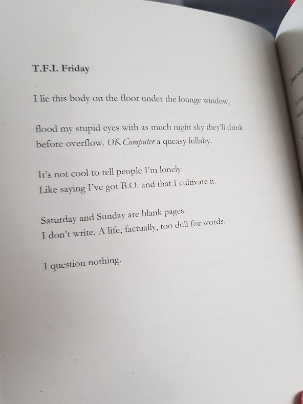 HollyannePoet's tweet photo. Here's a poem from 20 that touches on 1990s angst, disability and B.O.
Thank you again @MarijaSmits for saying nice things about this one.
@drunkmusepoetry have copies of the book, as do I.
#visionimpairment #disabilitypoetics #90smusic #90sthrowback https://t.co/FsrxLFXzQb