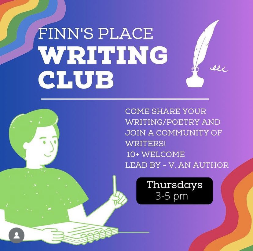 Finn's Place Writing Club today from 3 to 5pm!