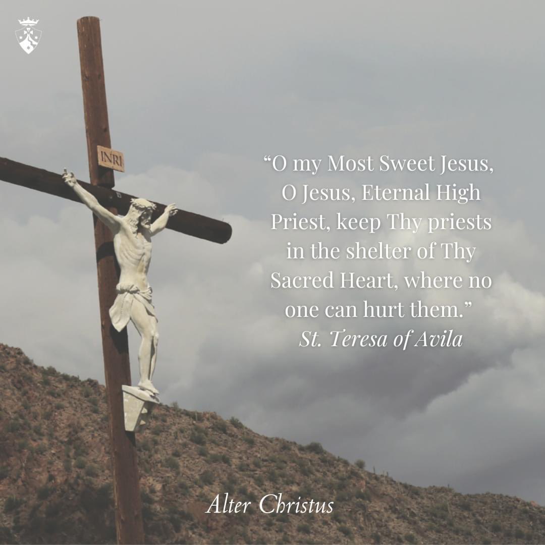 “O my Most Sweet Jesus, O Jesus, Eternal High Priest, keep Thy priests in the shelter of Thy Sacred Heart, where no one can hurt them.” #StTeresaofAvila

#prayforpriests #sacredheart #alterchristus