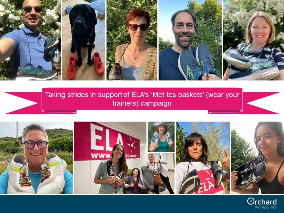 Orchard is excited to join the leukodystrophy community in taking strides to support @ELAOfficielle ‘Met tes baskets’ (wear your trainers) at work international challenge! Good luck to all involved! Learn more: bit.ly/3JeX8f4