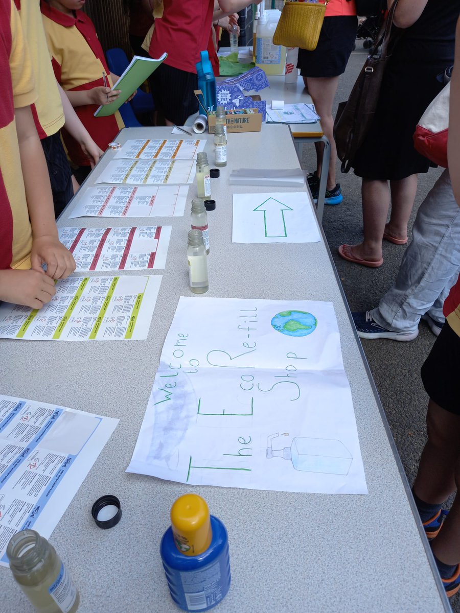 StJamesCPS's tweet photo. Thank you to everyone who came out to support the launch of our #EcoExpress shop today. The Enterprise Club will soon report on the number of plastic bottles recycled and the profit made. @PupilsProfit https://t.co/T46k3E4UGt