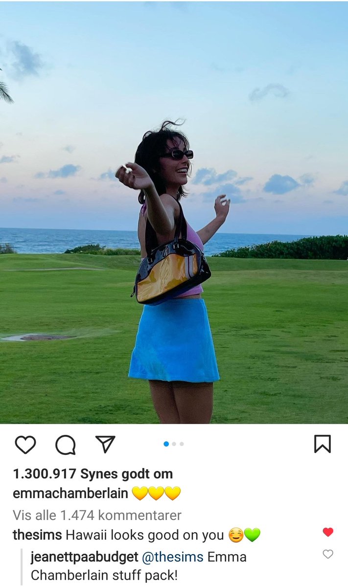 SimsByFairy's tweet photo. @TheSims has commented on several Emma Chamberlain posts on Instagram lately. Are we getting an Emma Pack?! 😅 https://t.co/ZJmU9Sxwvs