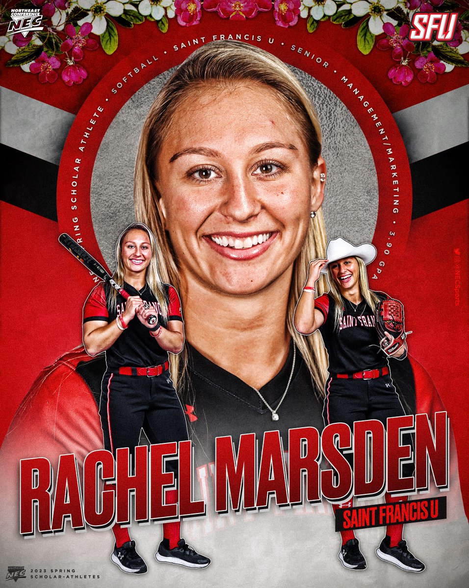 2️⃣0️⃣2️⃣3️⃣ @necsoftball Co-Scholar-Athlete of the Year ⤵️

➡️ Rachel Marsden, @SFUathletics

🗒 The #NECelite two-way player & 3x #NECsoftball regular season champion earned✌️ All-NEC 1st team nods in 2023. The Management/Marketing major holds a 3.90 GPA.

#NECSAOTY #STUDENTathlete