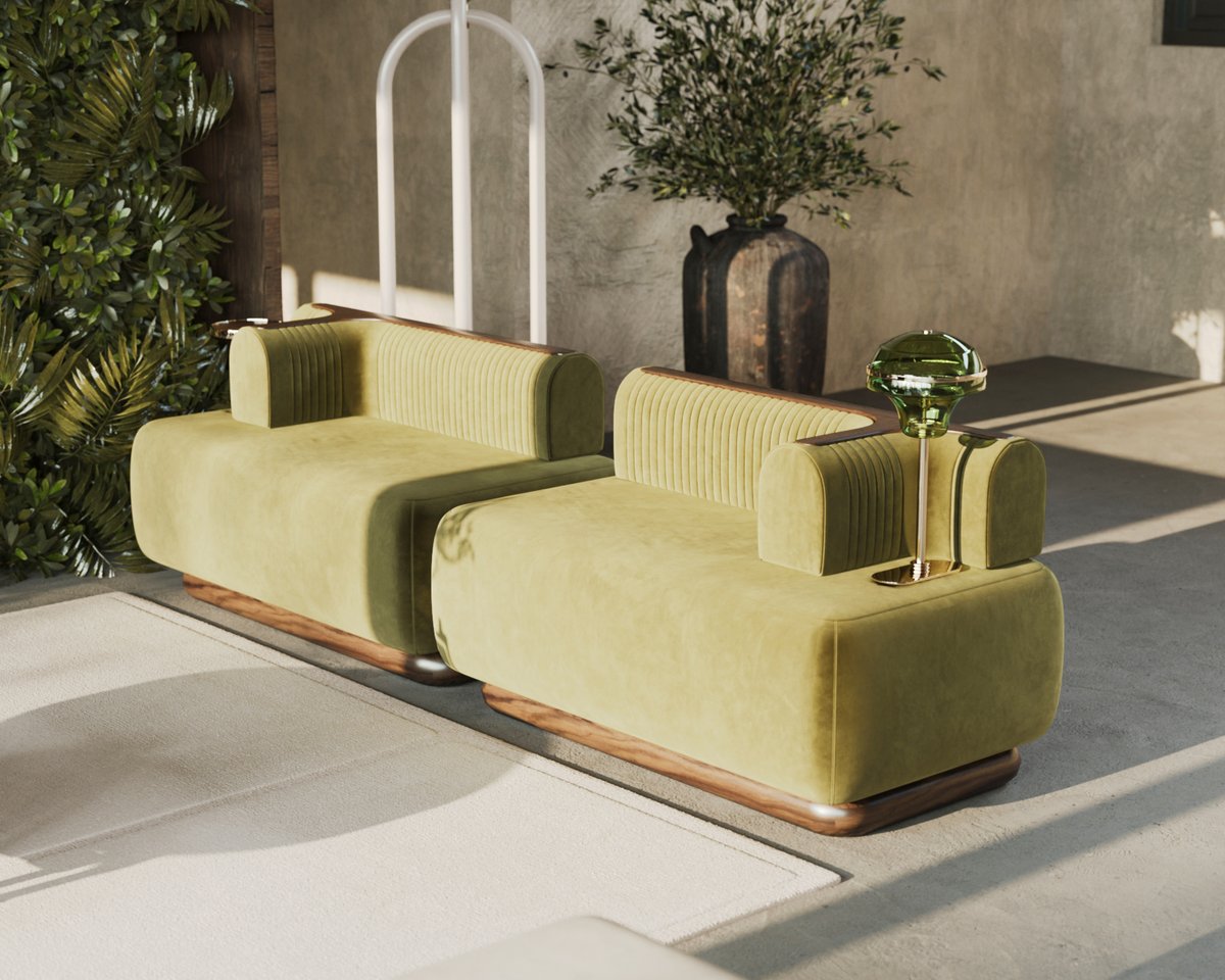 𝑳𝒂𝒖𝒓𝒆𝒏 𝑺𝒐𝒇𝒂 drawing inspiration from the aesthetics of mid-century modern design this sofa
has a small table on the side, made with polished
brass, to handle cups of drinks.

#mezzocollection #mezzogeneration
#midcenturyfurniture #midcenturydesign
#midcenturymodern