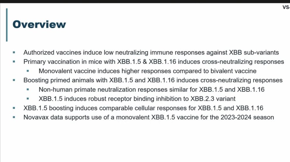 Good overview from Novavax so far: