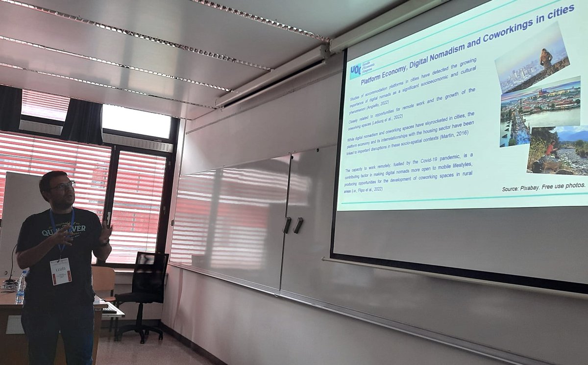 📣<a href="/Jules_C_Wilson/">Jules Wilson</a> &amp; <a href="/luisgaraysbd/">Lluis Garay</a>, researchers at <a href="/NOUTUR_/">NOUTUR</a> and <a href="/UOCecoempresa/">UOC Economia/Empresa</a>, present:

📱Platform-mediated digital nomad mobilities and geographies of coworking spaces in rural Catalonia within the Special Session 10: #DigitalPlatforms and Economic #Geography.

#RSA23 🇸🇮