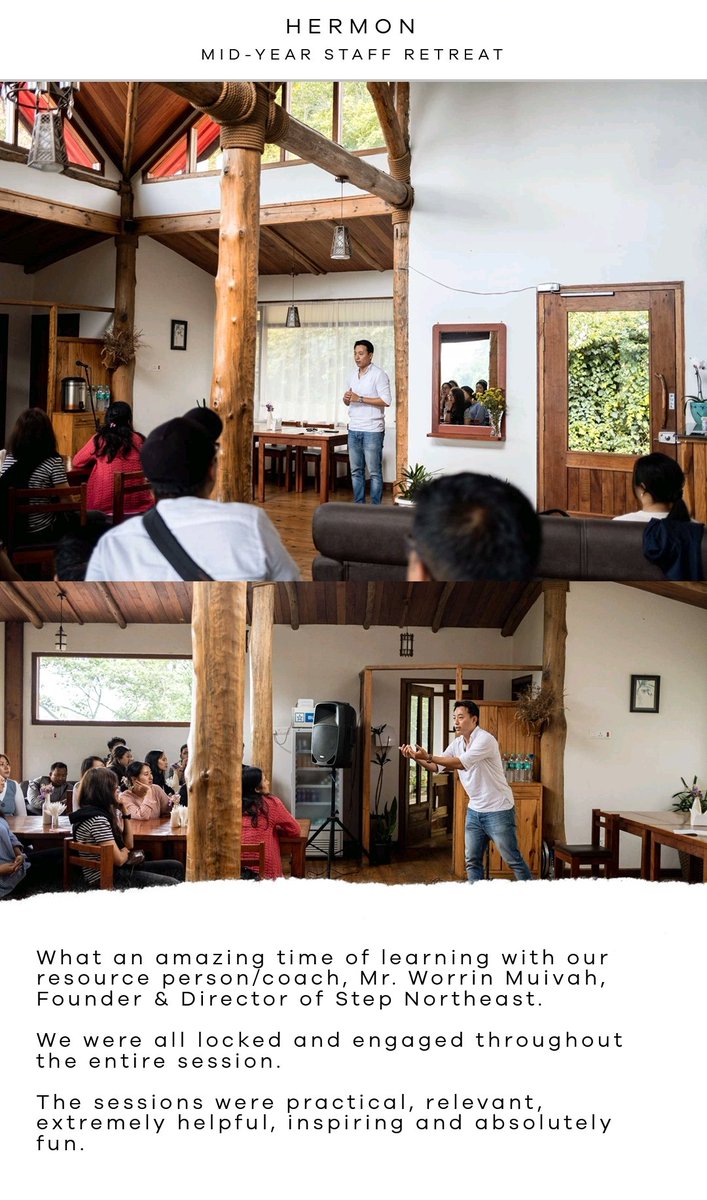 stepnortheast's tweet photo. Some snippets from the mid year staff retreat of Mt Hermon Hr Sc School, Kohima on 13 June, 2023 at Alder Retreat . Our Founder, Worrin Muivah, facilitated the capacity building workshop at this retreat. https://t.co/LEmtAeay66