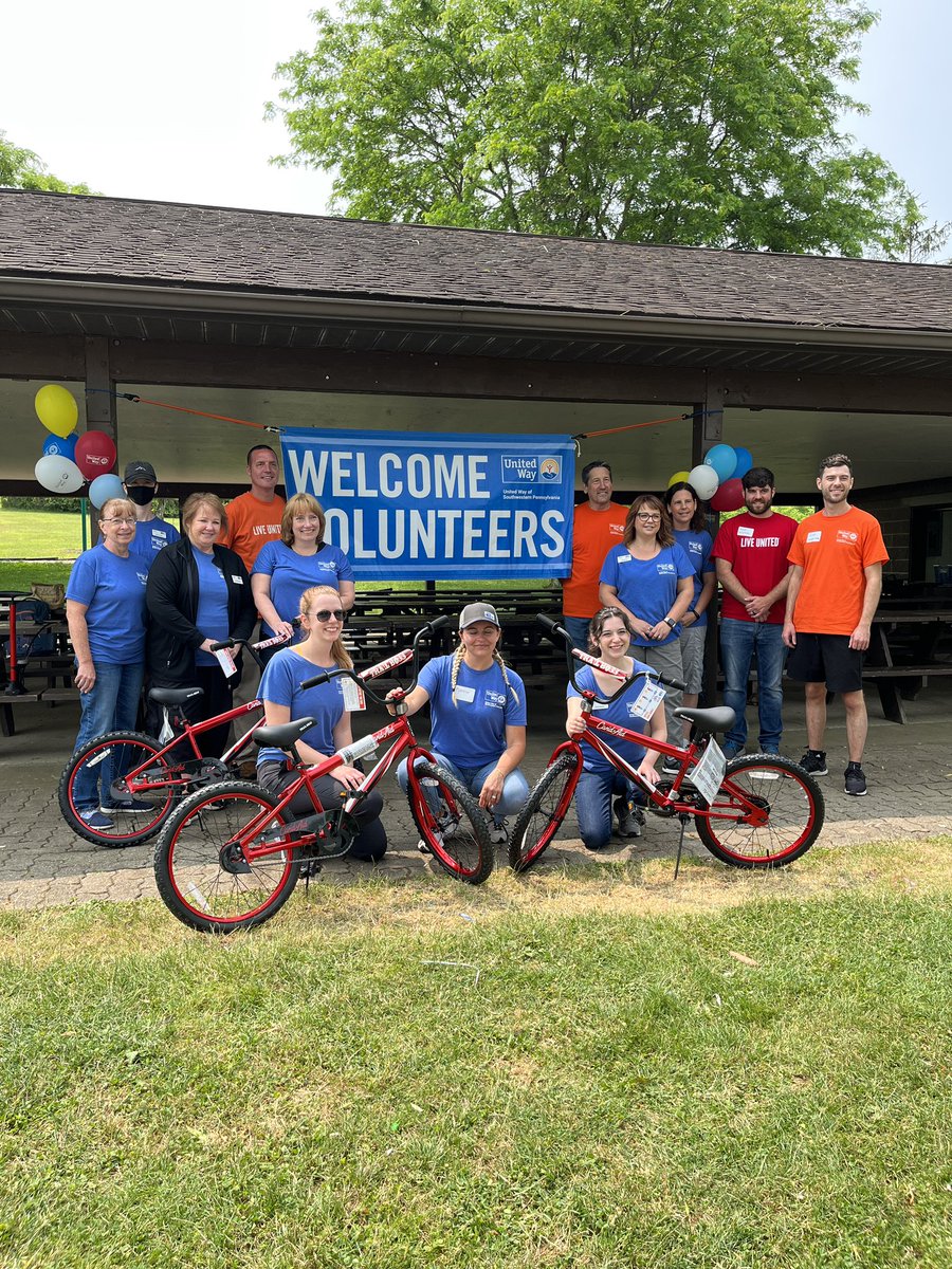 unitedwaySWPA's tweet photo. We had a great morning at #BuildABike23 in Westmoreland! Thank you to our awesome volunteers from @Elliott_Careers, @firstenergycorp, @W_Penn_Power, @Westinghouse_86 and S&T Bank who built 100 bikes for kids in our region. #ChangemakersUnite https://t.co/MQ7CprYCmy
