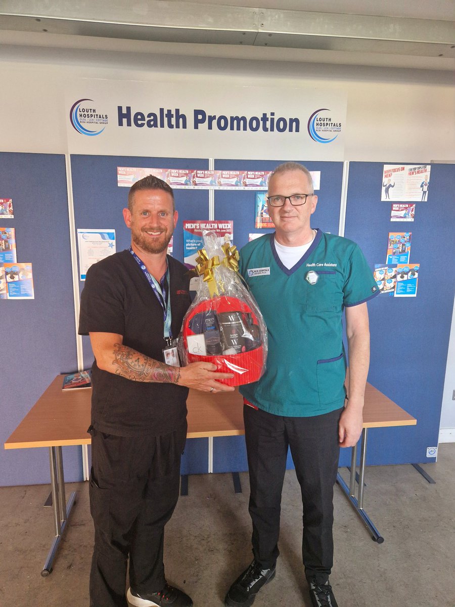 Well done to Martin Doyle/Andrew Carroll Louth County Hospital winners of the #MensHealthWeek #ThePictureOfHealth @HealthyIreland @NursingOlol @OLOLM4E @PharmacyOLOL @RCSI_Irl @Deirdre40505532 @OLOLMat_Unit @adelemcguinnes5