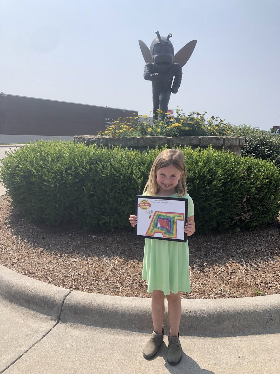 Miss Sadie, our Athletic Training coloring contest winner from Teddy Bear Clinic this past April! <a href="/ESU_HPER/">HPER</a> <a href="/TTC_ESU/">@TTC-ESU</a> <a href="/emporiagazette/">Emporia Gazette</a> <a href="/emporiastate/">Emporia State Univ.</a>